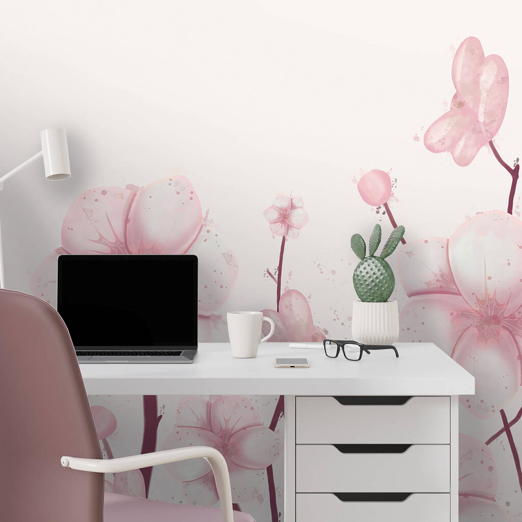 Groep roze bloemen — interieur 4
