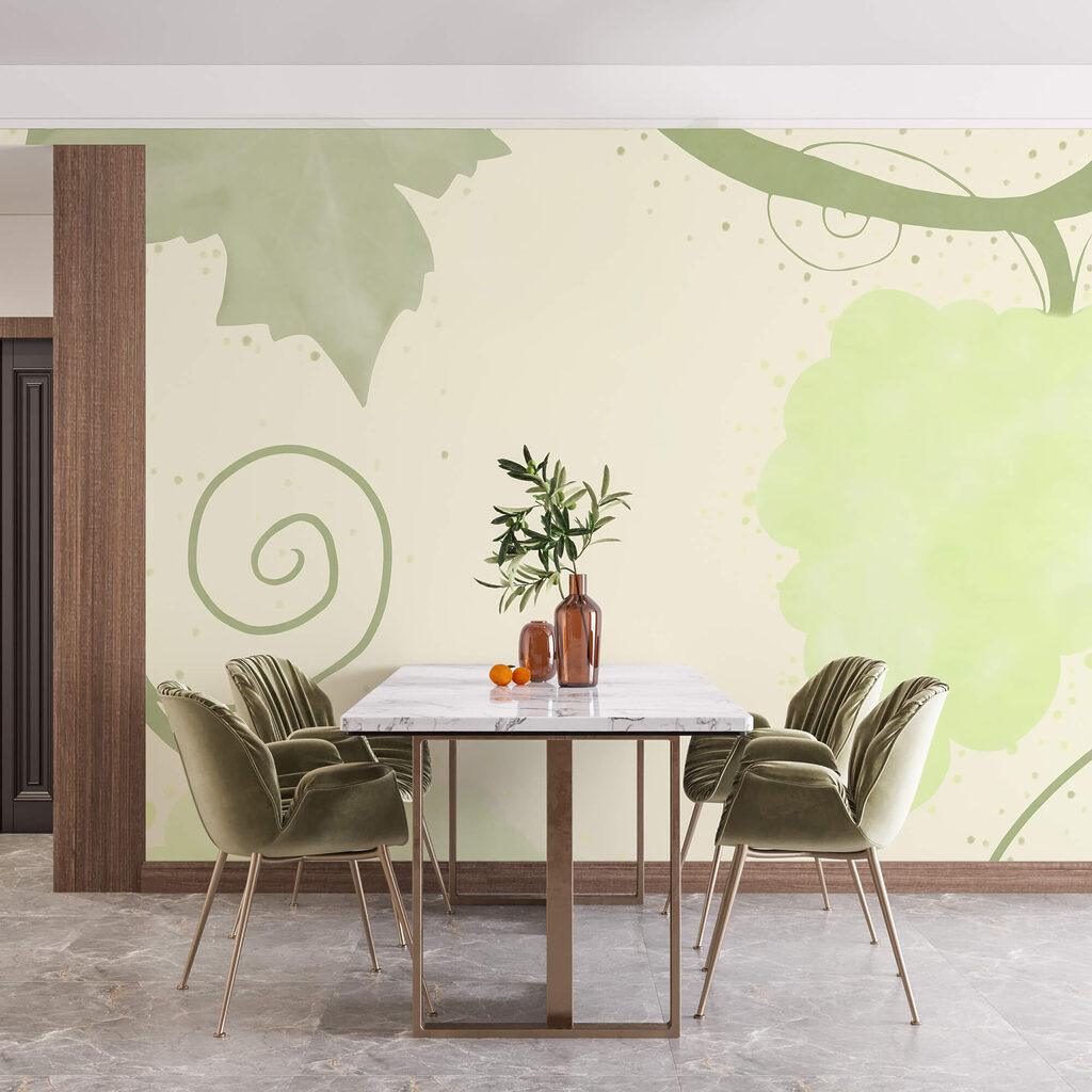 Druivenranken in lichte groentinten — interieur 1