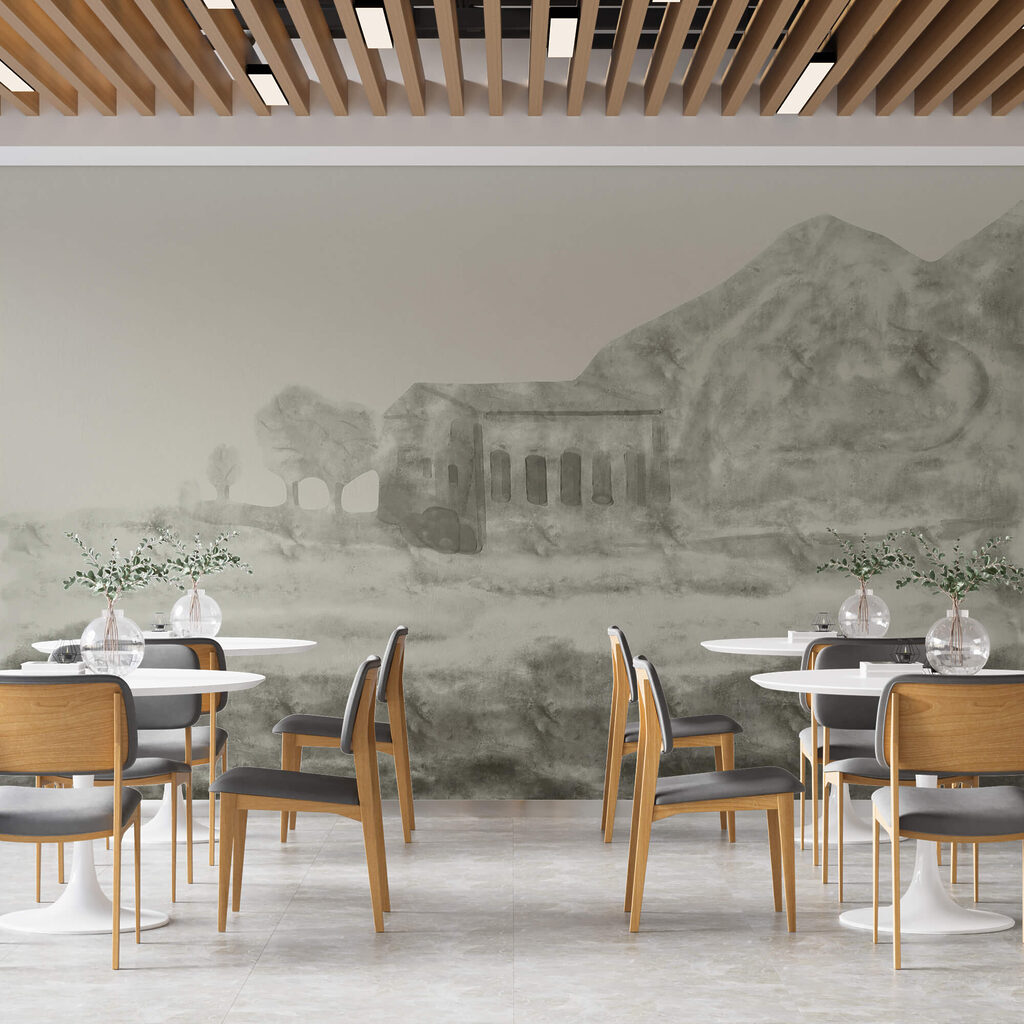 Oude boerderij in potlood — interieur 1