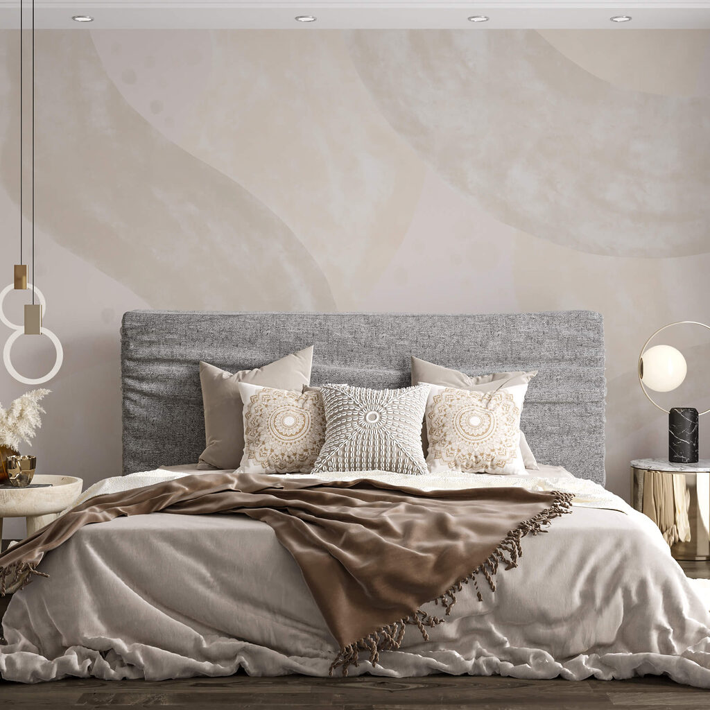 Bleke bogen over verfsluiers — interieur 2