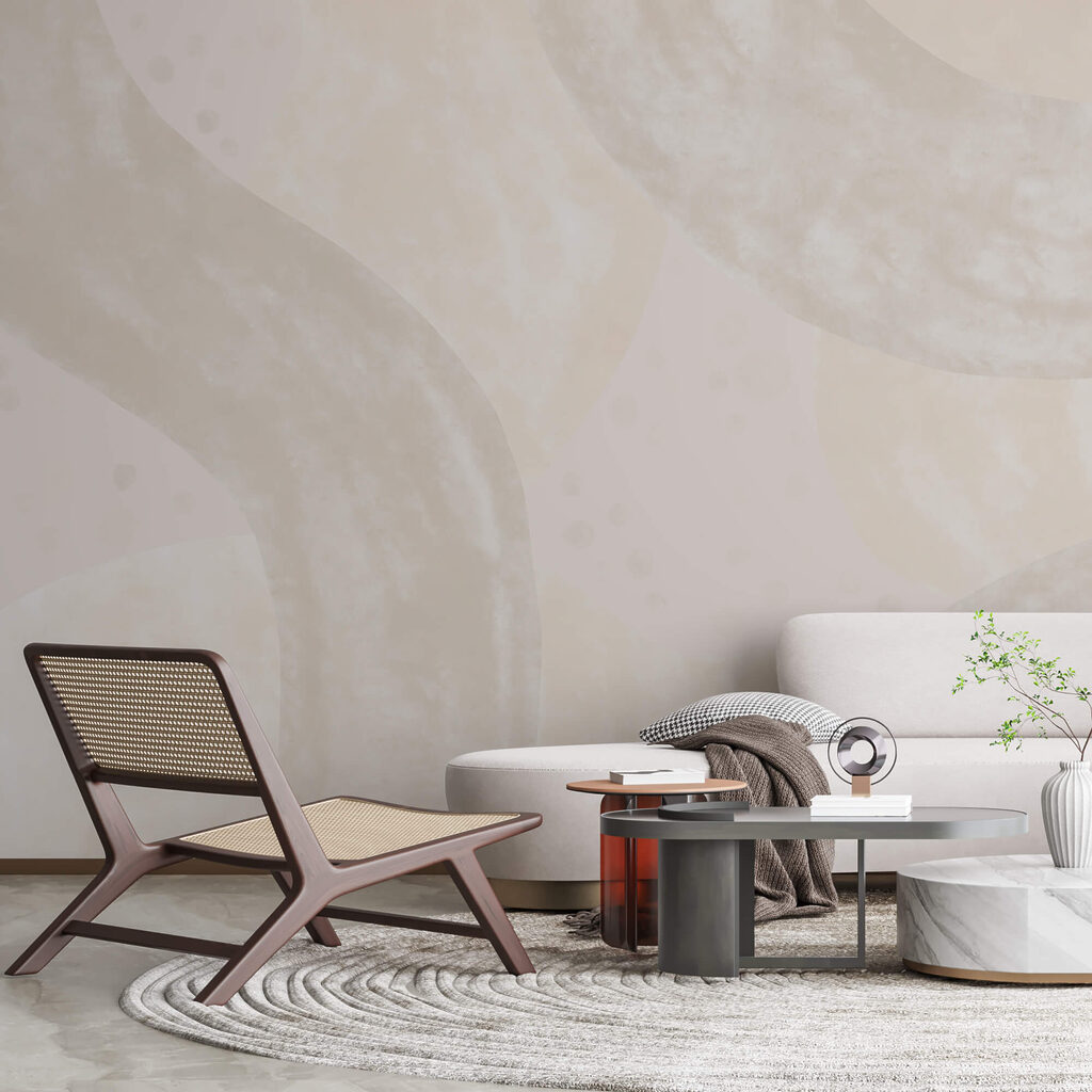 Bleke bogen over verfsluiers — interieur 1