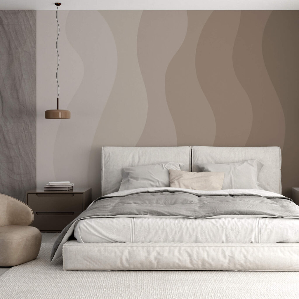 Golvende stroken in bruintinten — interieur 1