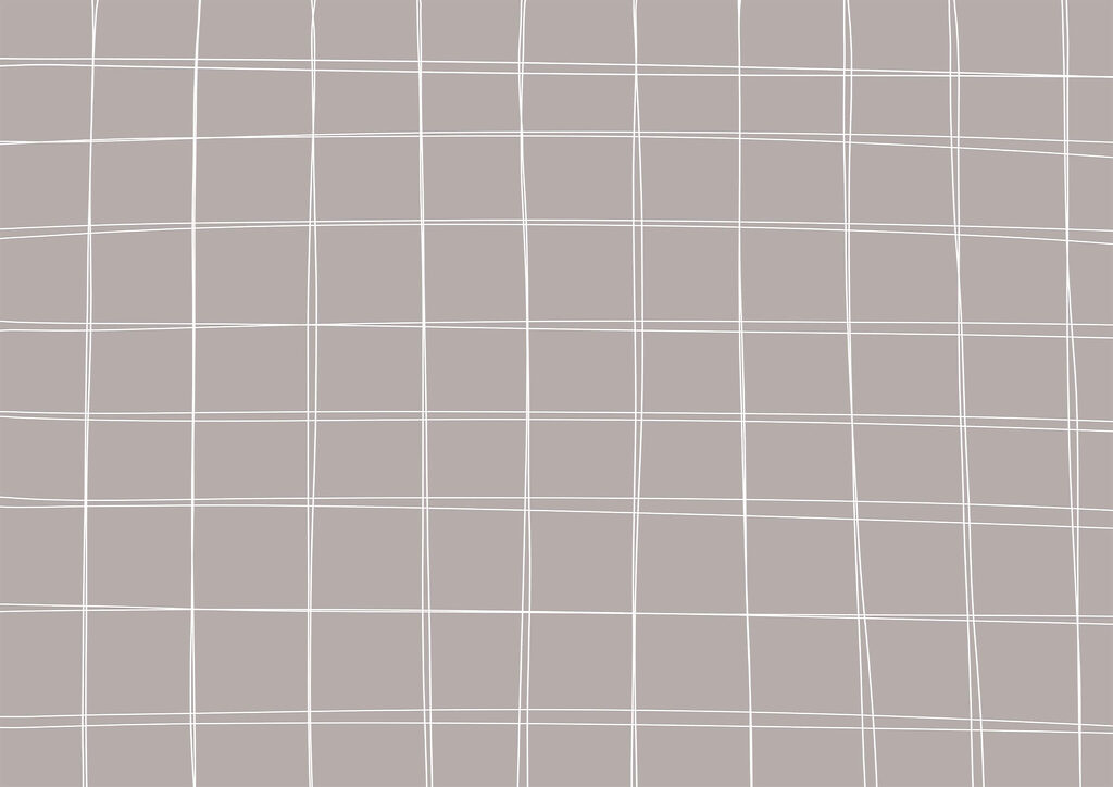 Fijne ruiten op taupe — volledig ontwerp
