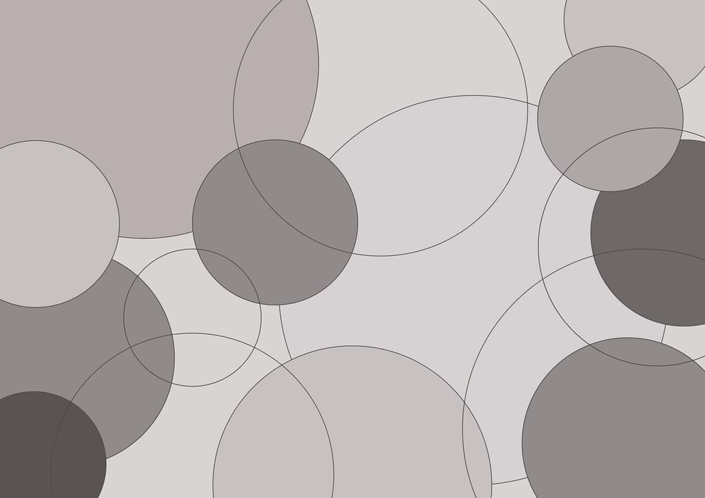 Grijze cirkels overlappen — volledig ontwerp