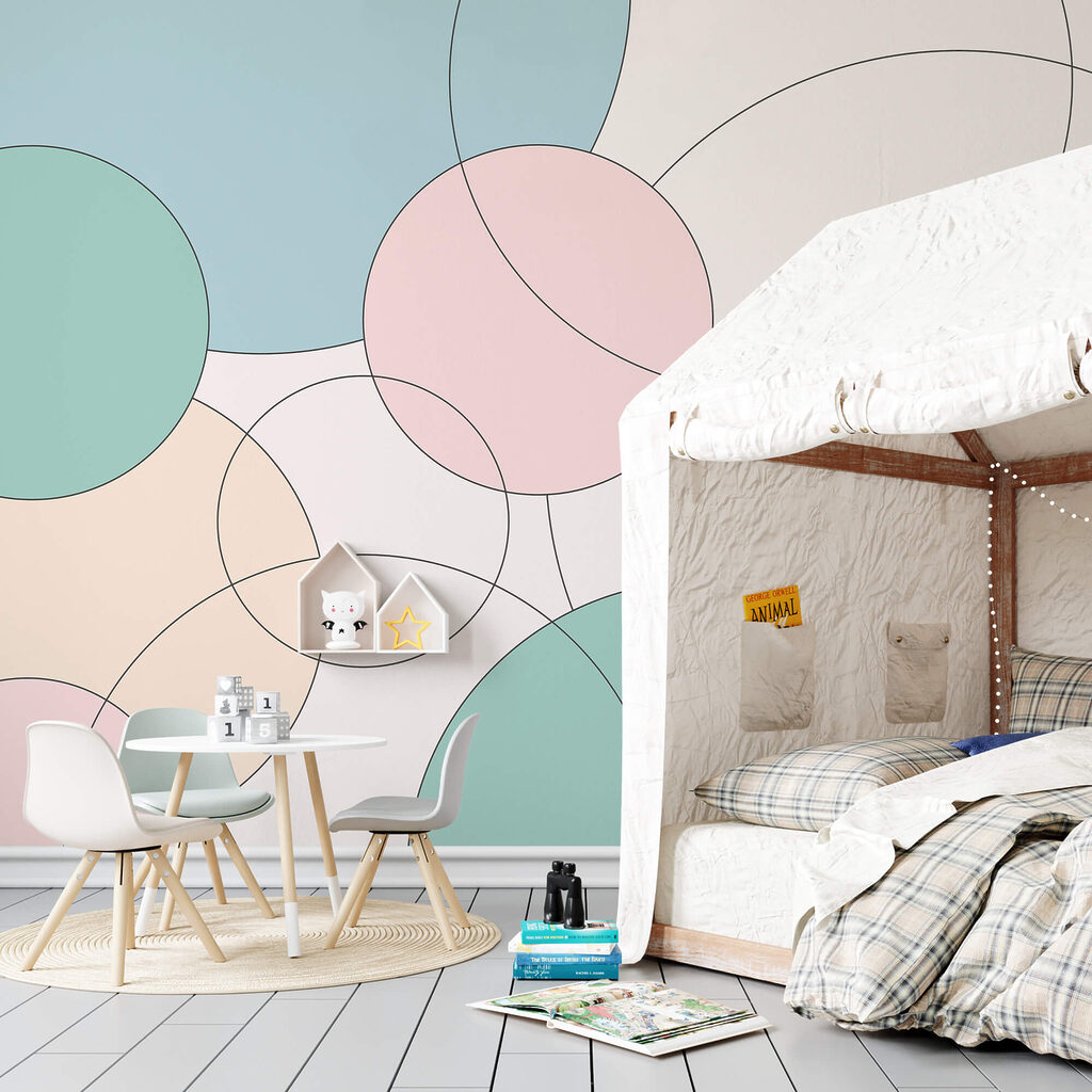 Patroon van cirkels en bladeren — interieur 1