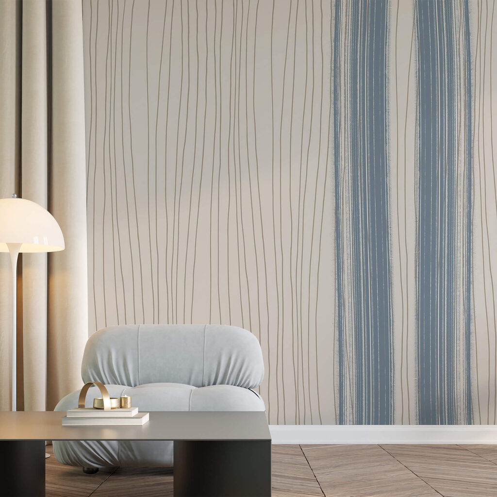 Dunne strepen met blauw — interieur 2