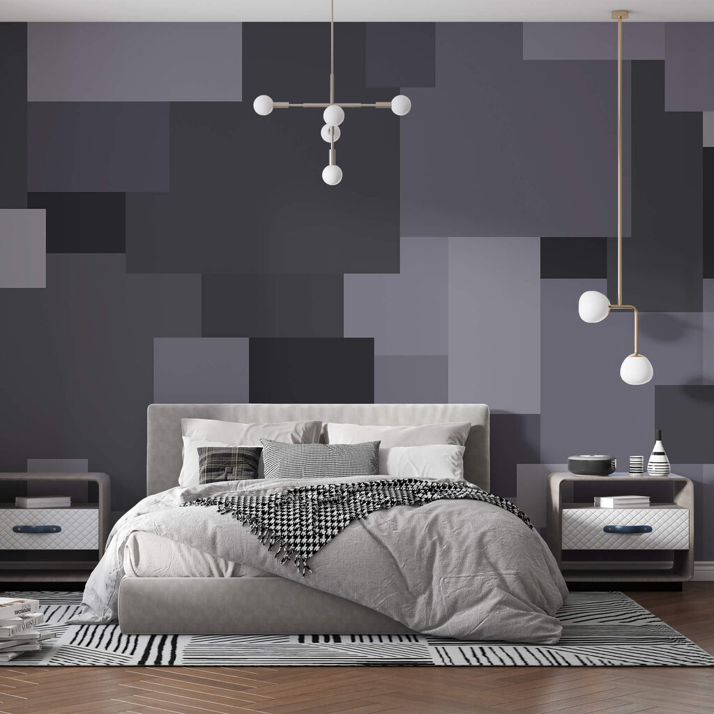Vierkanten in donkere grijstinten — interieur 1