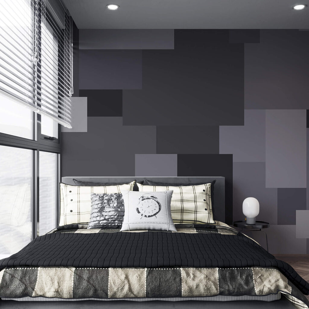 Vierkanten in donkere grijstinten — interieur 2