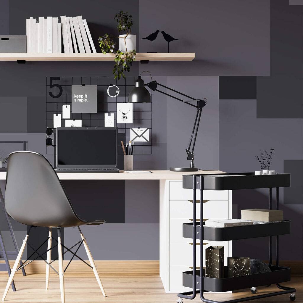 Vierkanten in donkere grijstinten — interieur 3