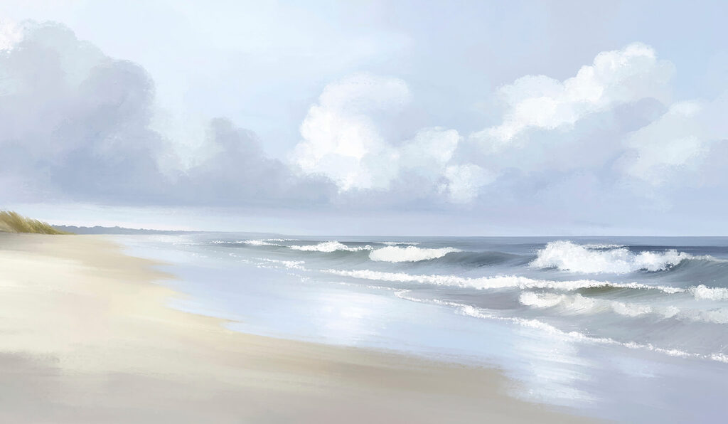 Branding onder blauwe wolken — volledig ontwerp
