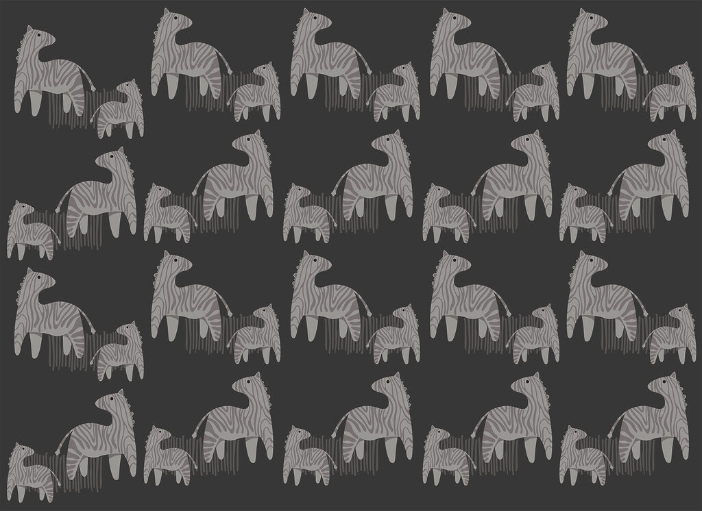 Lama's in fijne tekenlijnen — volledig ontwerp