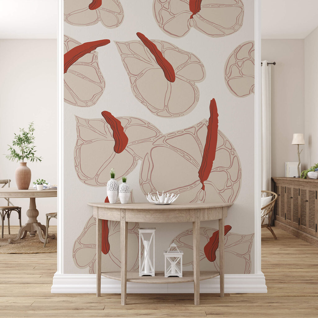 Bloemkelken met rode kolven — interieur 2