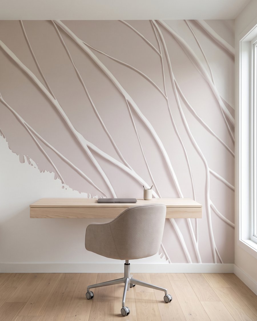 Bladribbels langs bleke verf — interieur 3