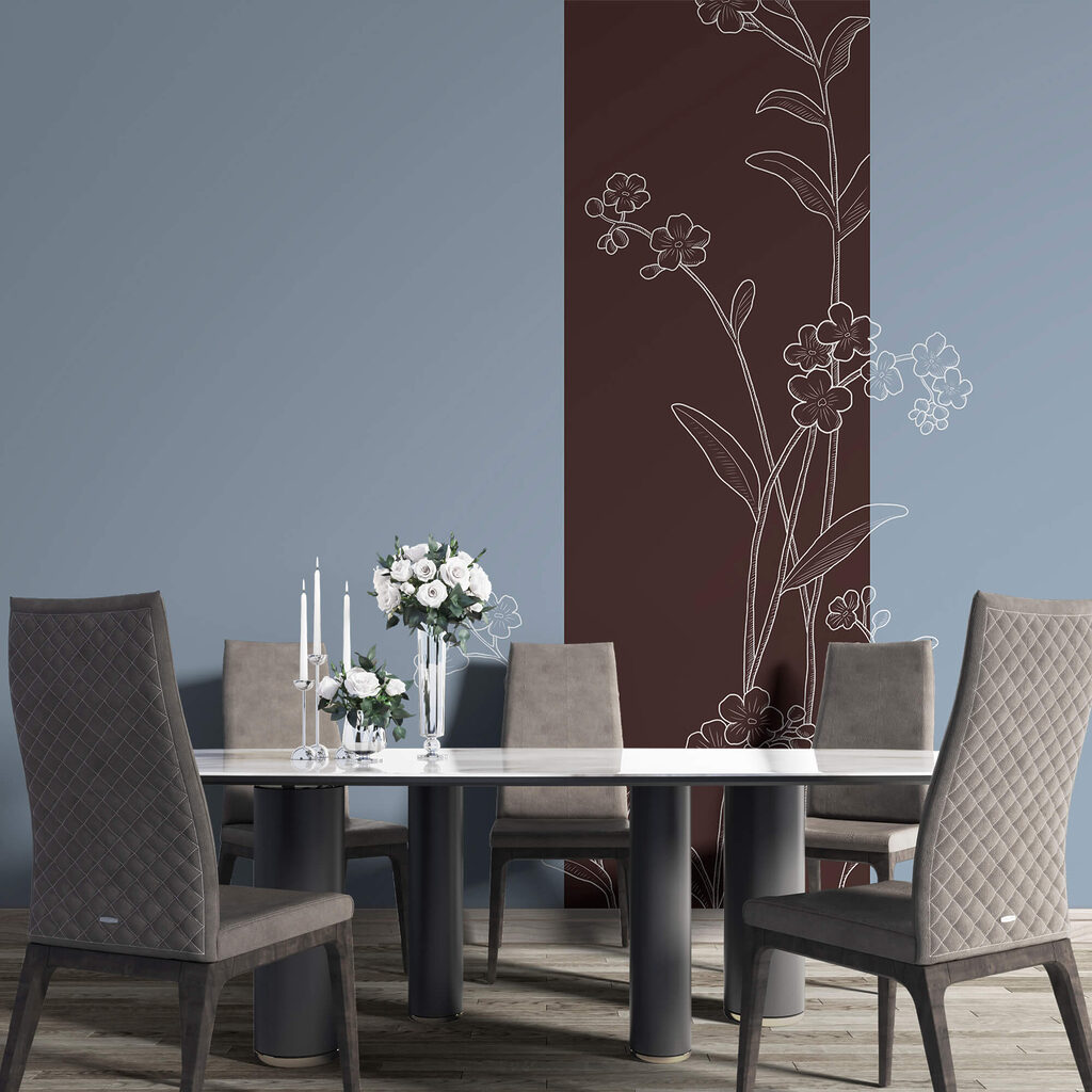 Elegante bloemen op een tweekleurige achtergrond — interieur 2
