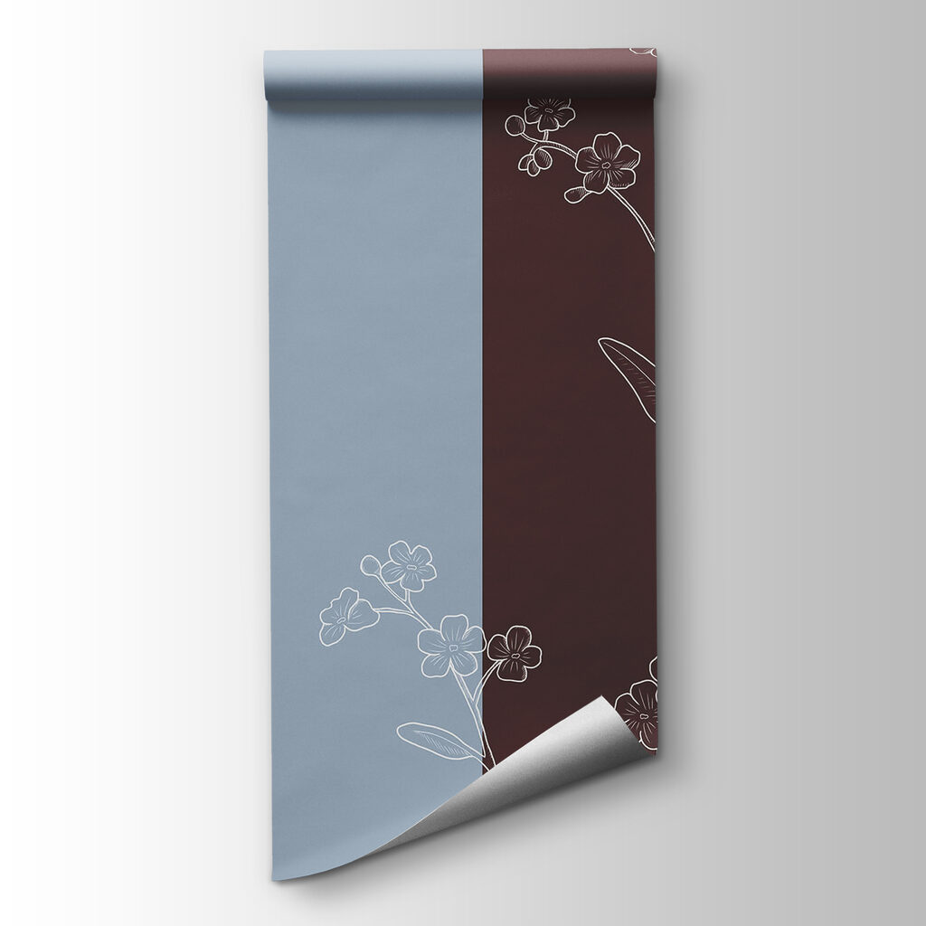 Elegante bloemen op een tweekleurige achtergrond — productweergave