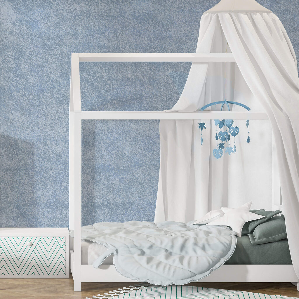 Blauwe verf met sporen — interieur 2