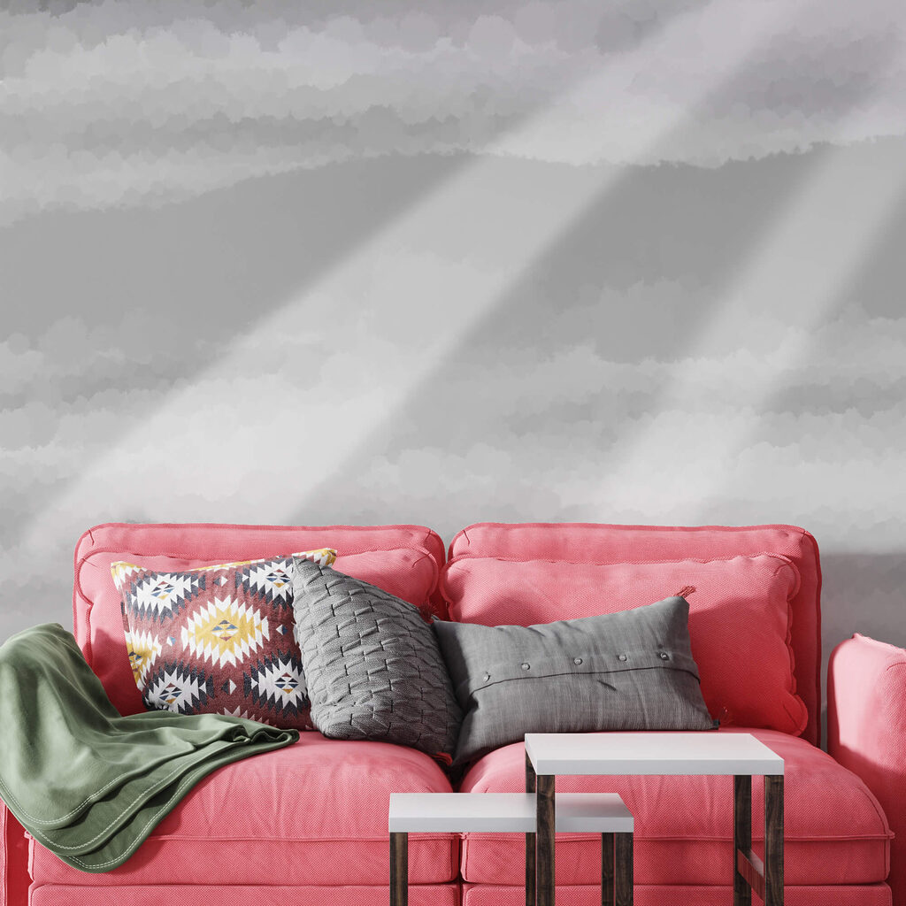Grijstintenafbeelding van wolken en zonnestralen — interieur 3