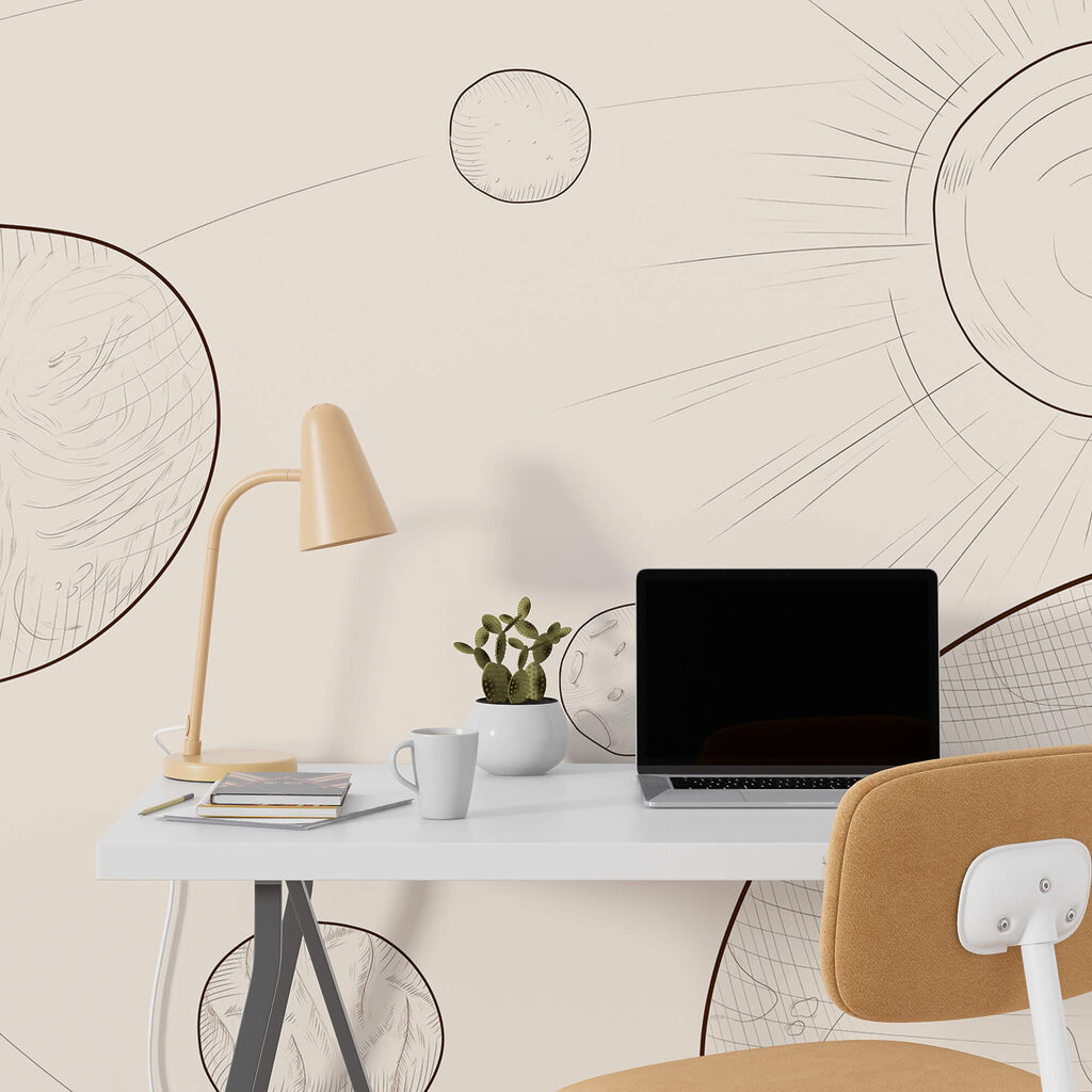 Tekening van de zon en de aarde — interieur 2