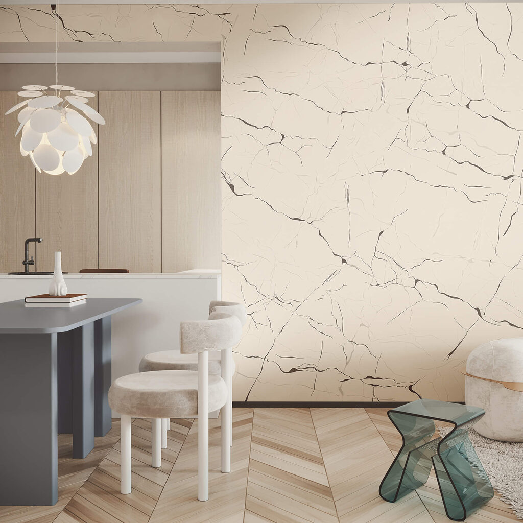 Wit oppervlak met scheuren — interieur 3