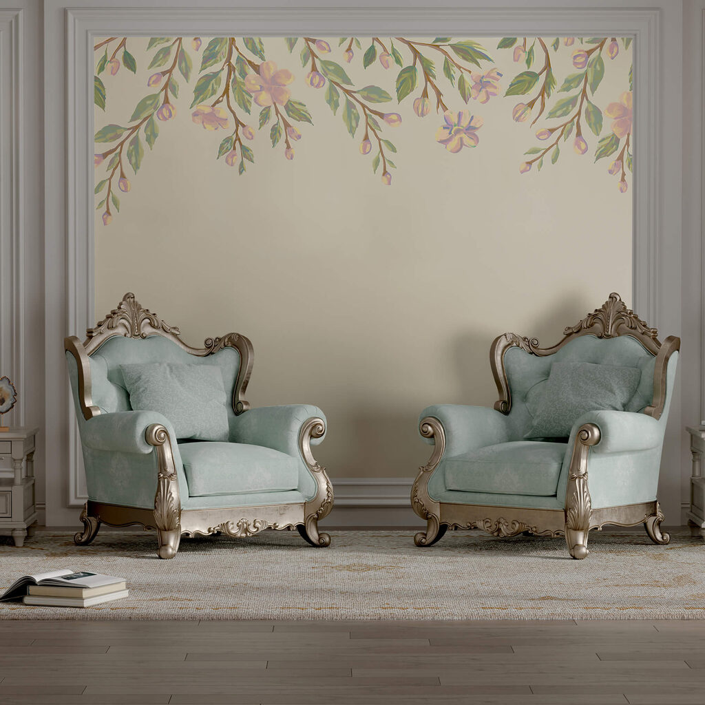 Bloeiende takjes hangen neer — interieur 1