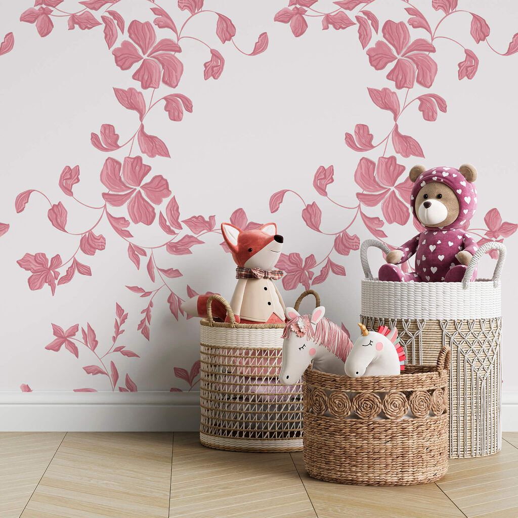 Roze bloemen vormen kringen — interieur 2