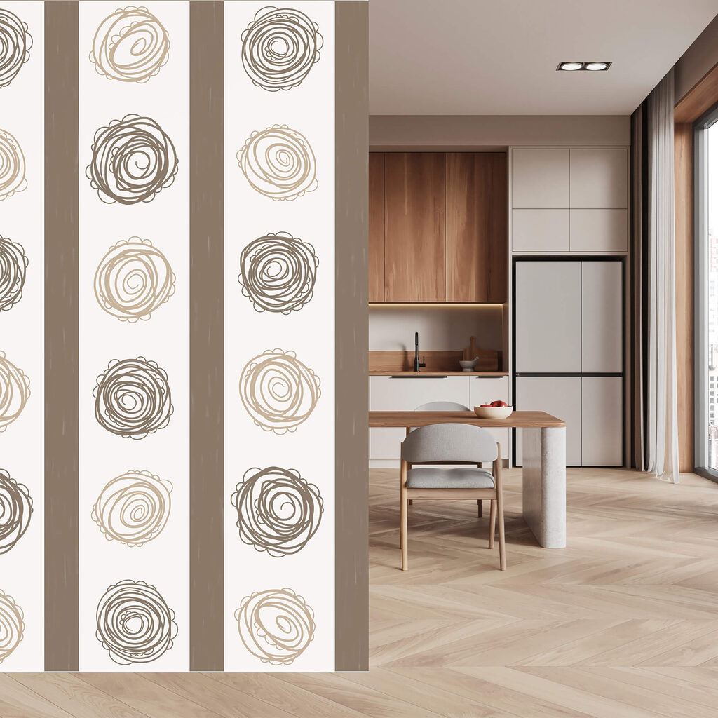 Spiralen tussen rechte strepen — interieur 1