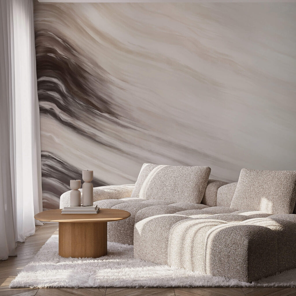 Verf stroomt in bruintinten — interieur 1