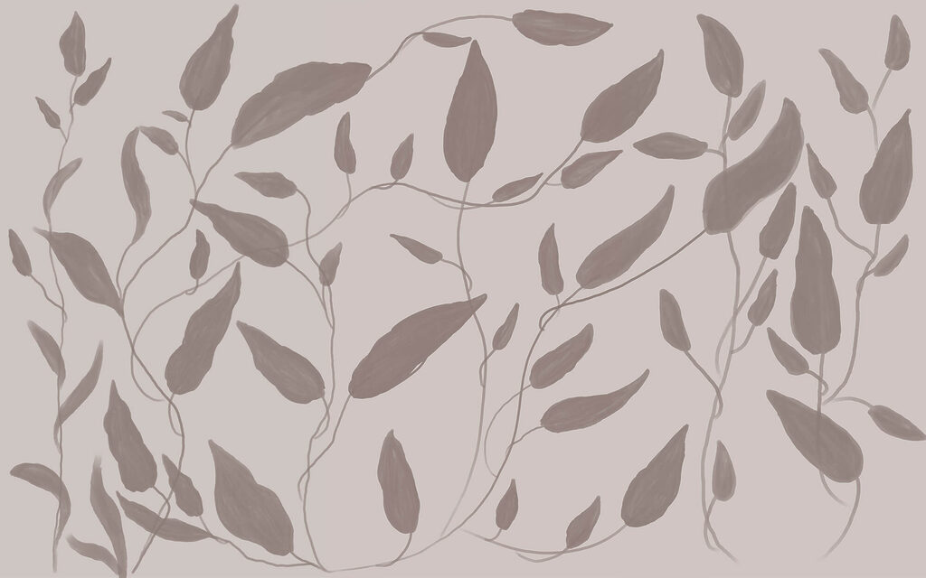 Tekening van bladeren op een witte achtergrond — volledig ontwerp