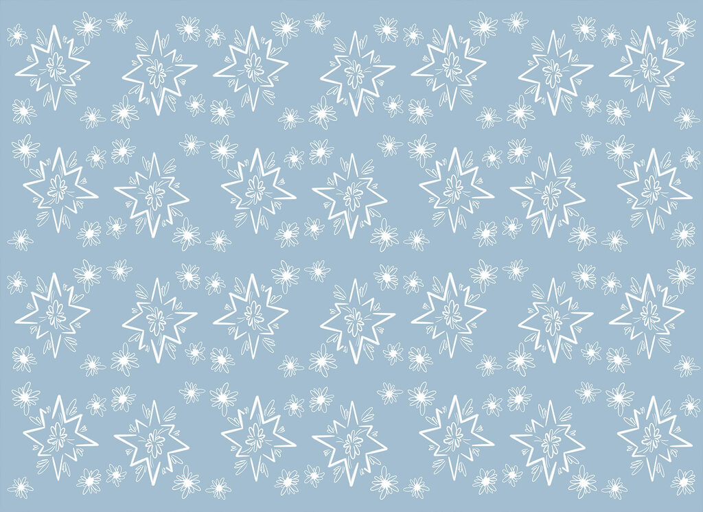 Witte sterlijnen op blauw — volledig ontwerp