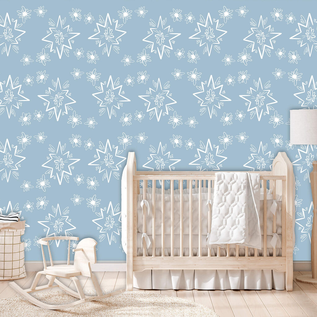 Witte sterlijnen op blauw — interieur 2