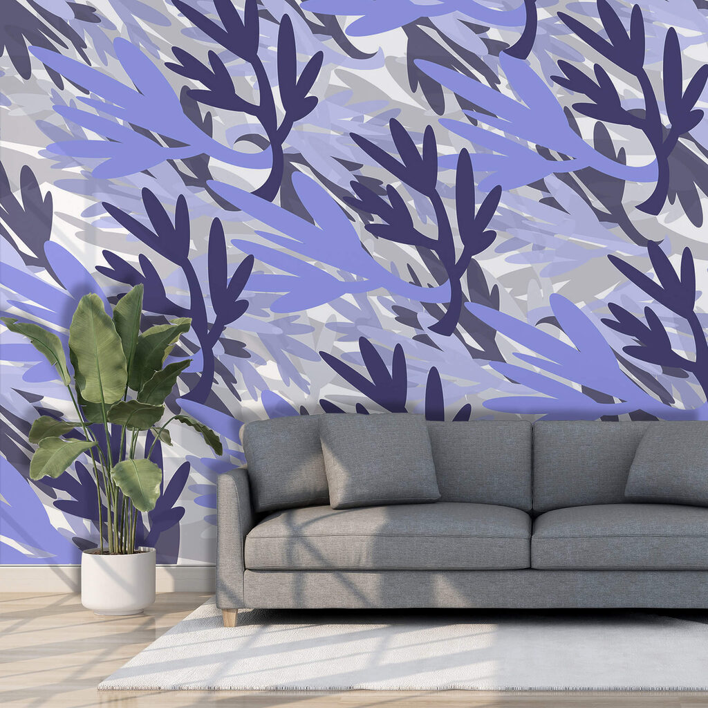Blauwe takjes kruisen elkaar — interieur 2