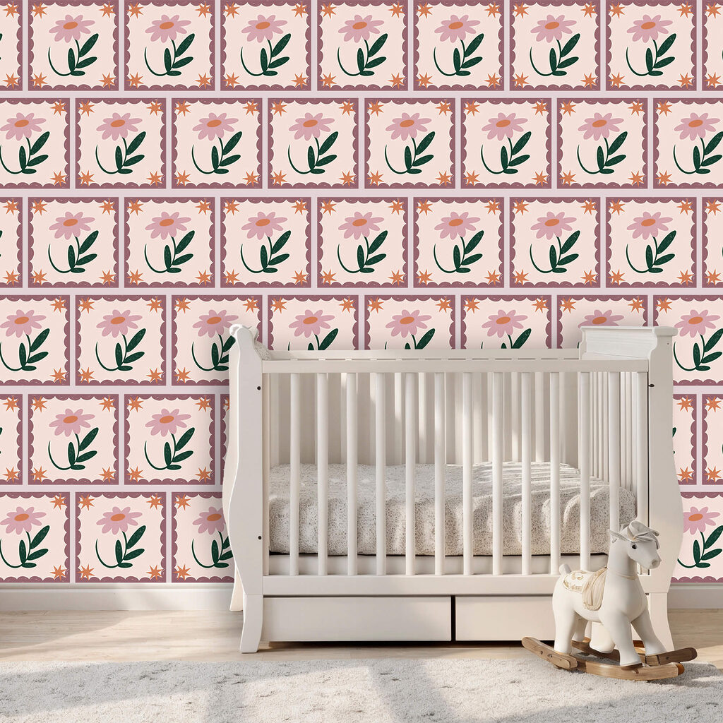 Bloemen als kleine postzegels — interieur 1