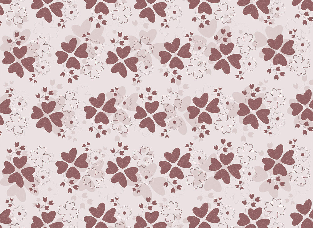 Kleine roze bloemen dwarrelen — volledig ontwerp