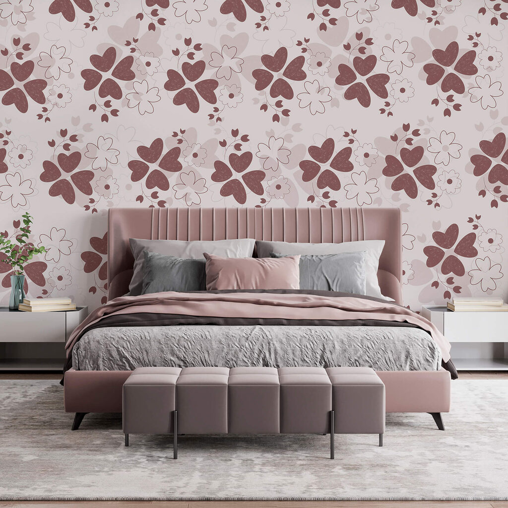 Kleine roze bloemen dwarrelen — interieur 2