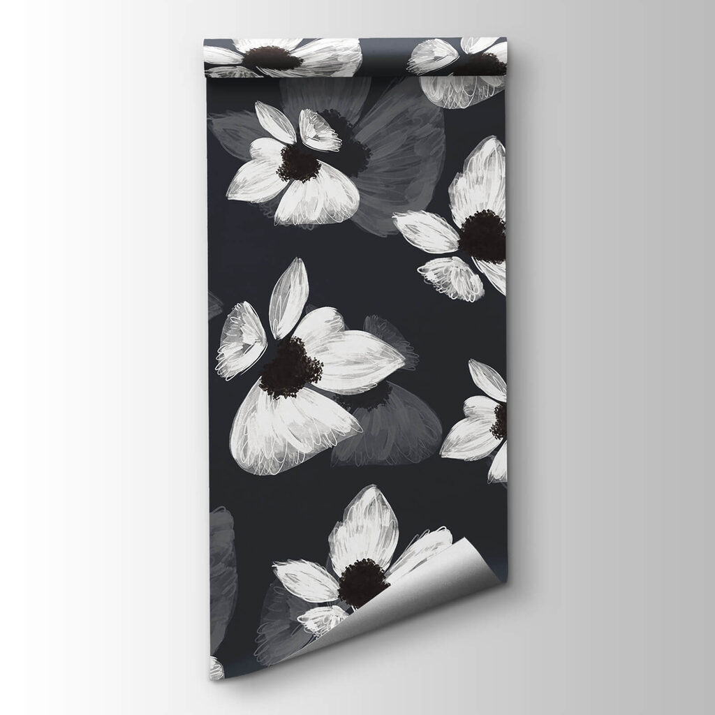 Witte bloemen, donkere harten — productweergave
