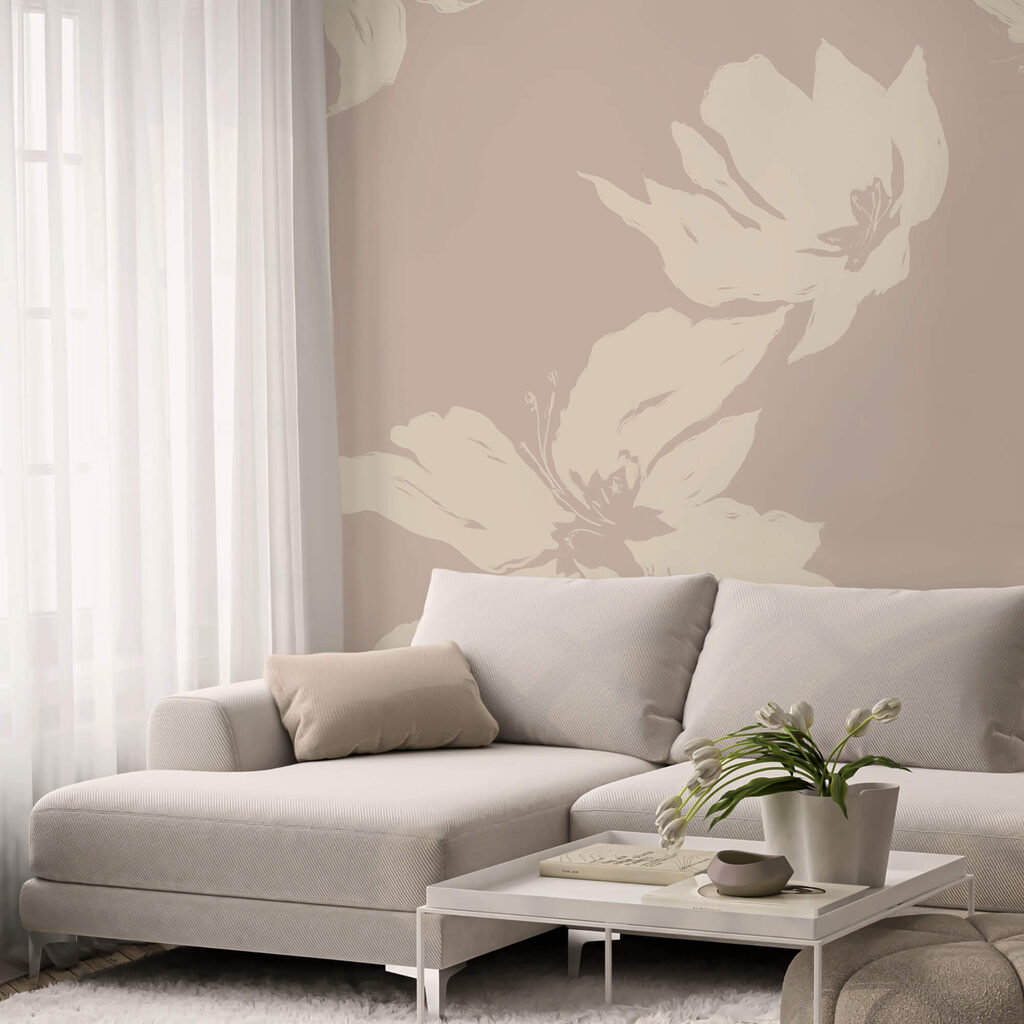 Bloemen als lichte silhouetten — interieur 3