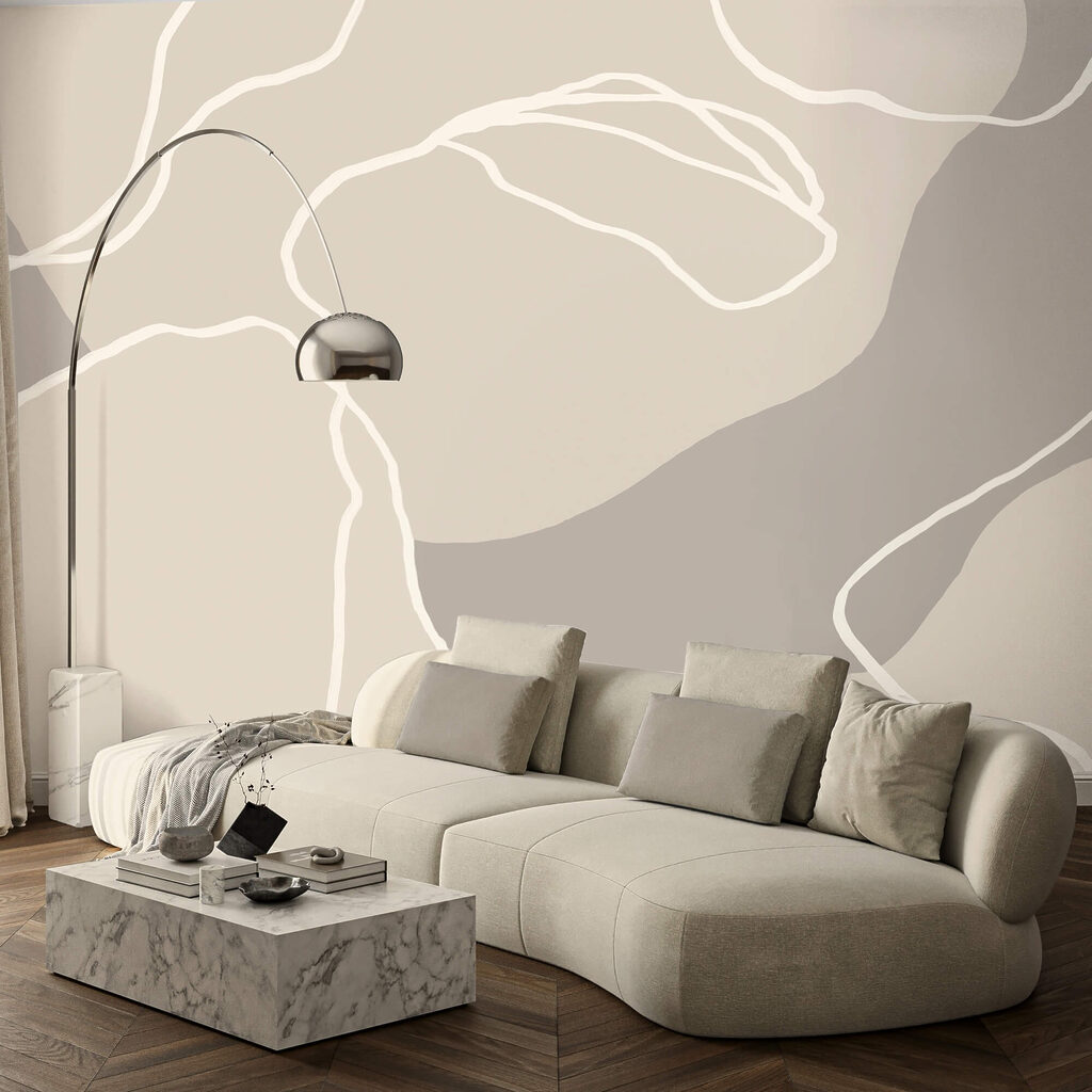 Witte lijnen langs kleurvlakken — interieur 2