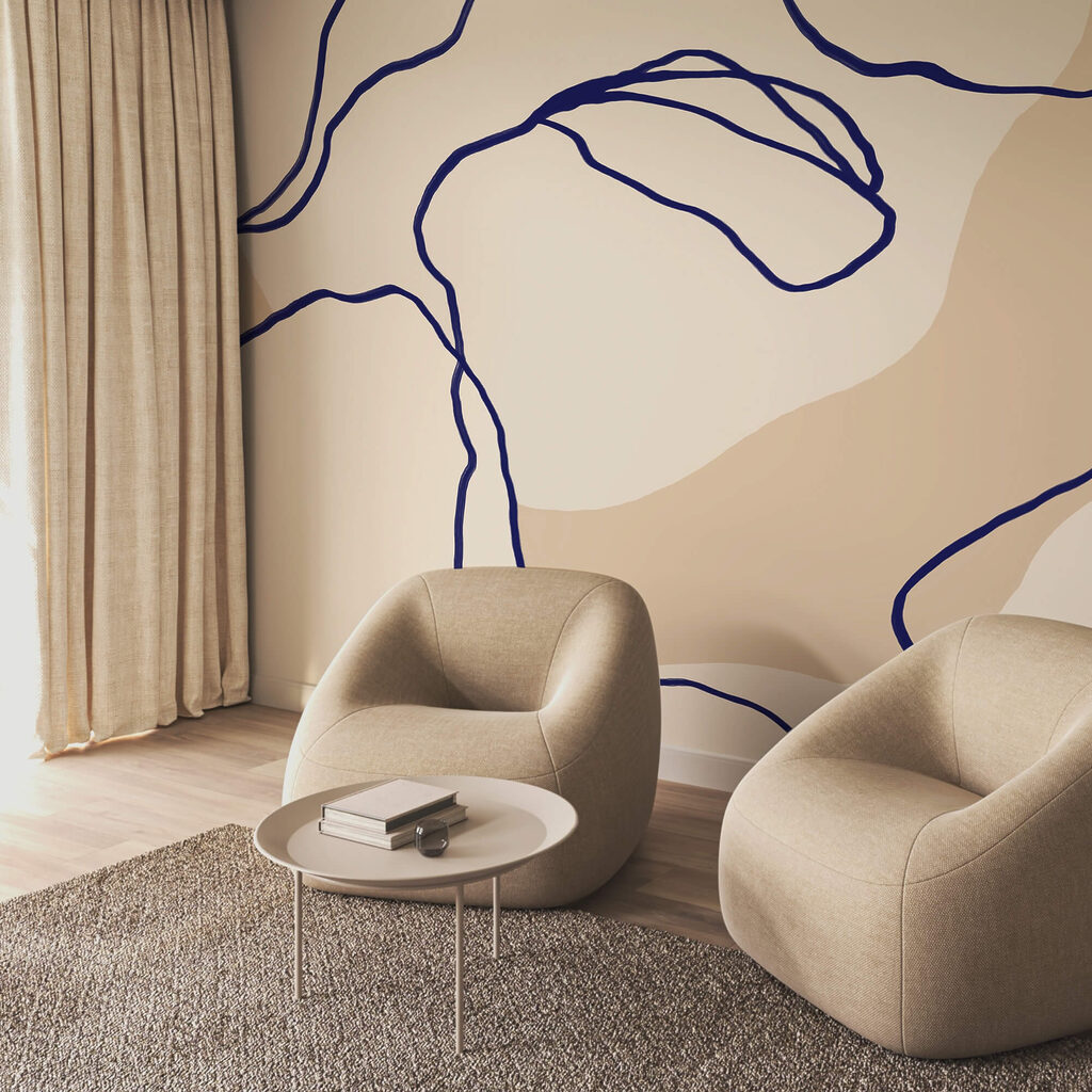 Een blauwe lijn dwaalt — interieur 2