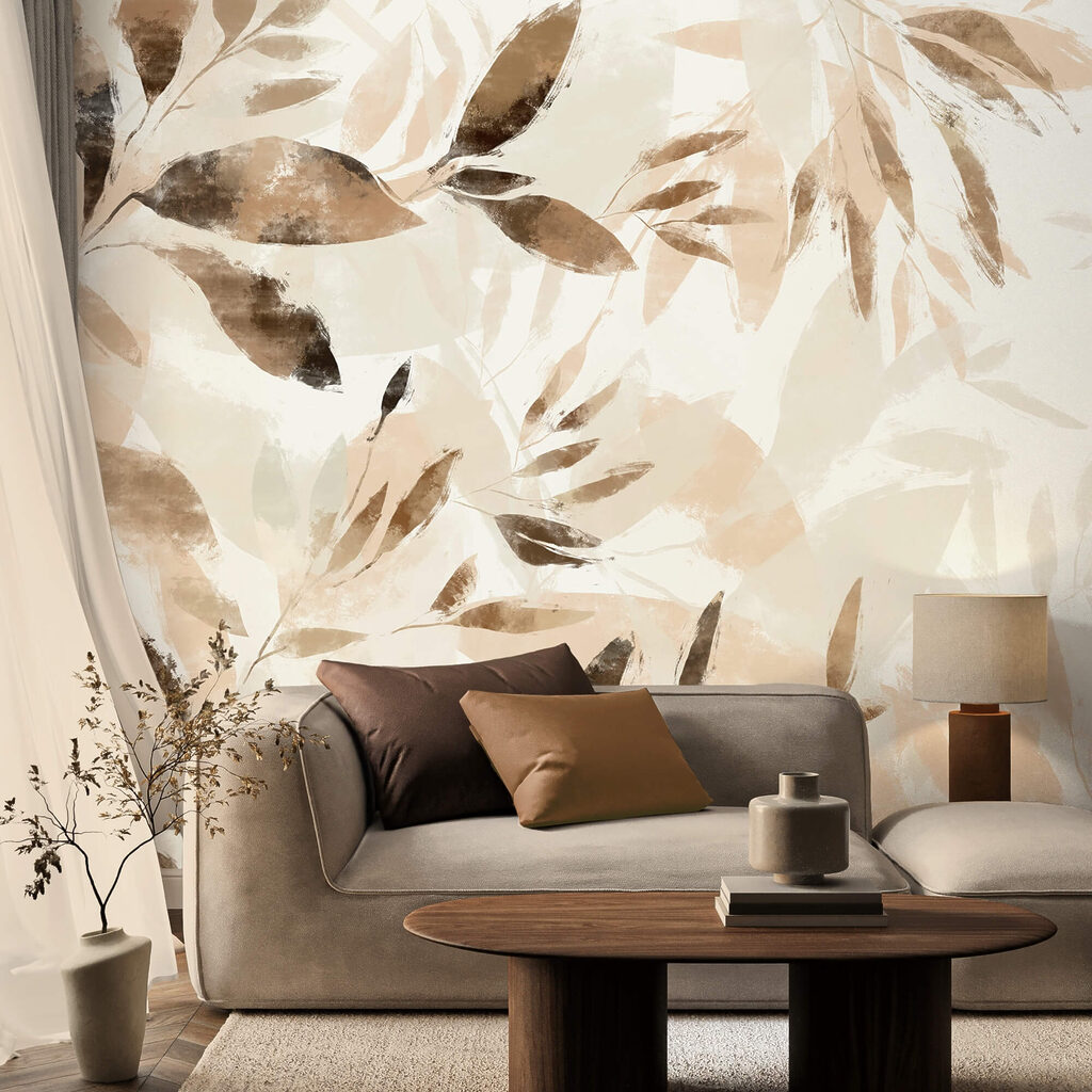 Blaadjes in bruine aquarel — interieur 1