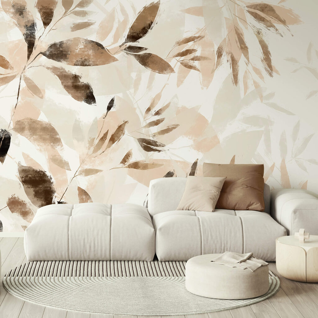 Blaadjes in bruine aquarel — interieur 2
