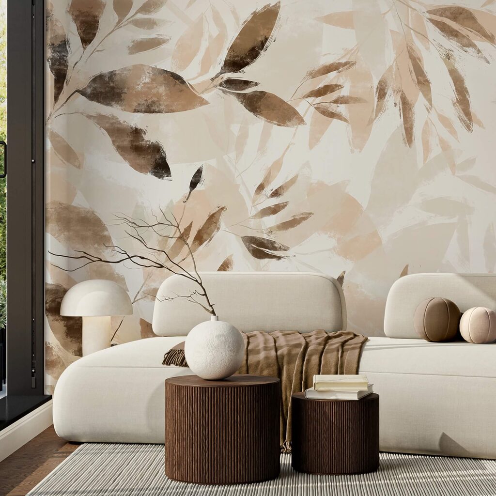 Blaadjes in bruine aquarel — interieur 3