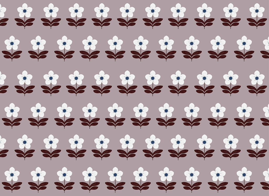 Bloemen in kleine rijtjes — volledig ontwerp