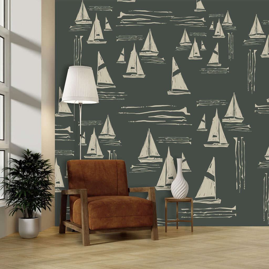Zeilbootjes op donker water — interieur 2