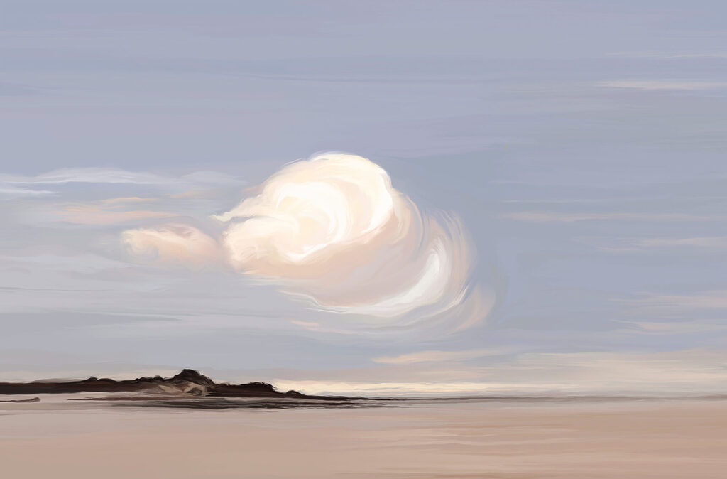 Wolk als een verfkrul — volledig ontwerp