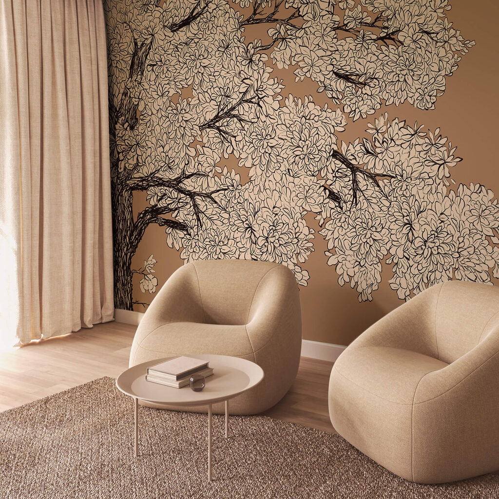 Boom met witte bloemen — interieur 2