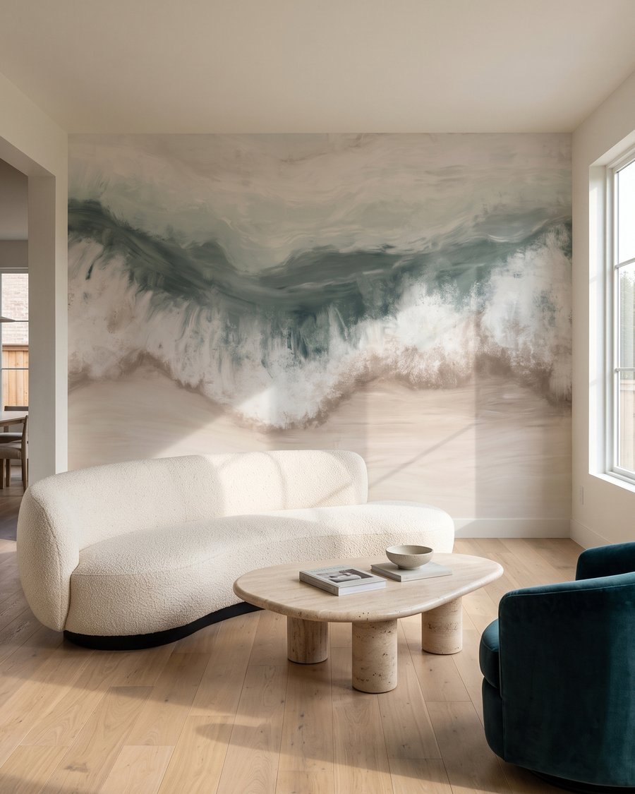 Groene branding op zand — interieur 3