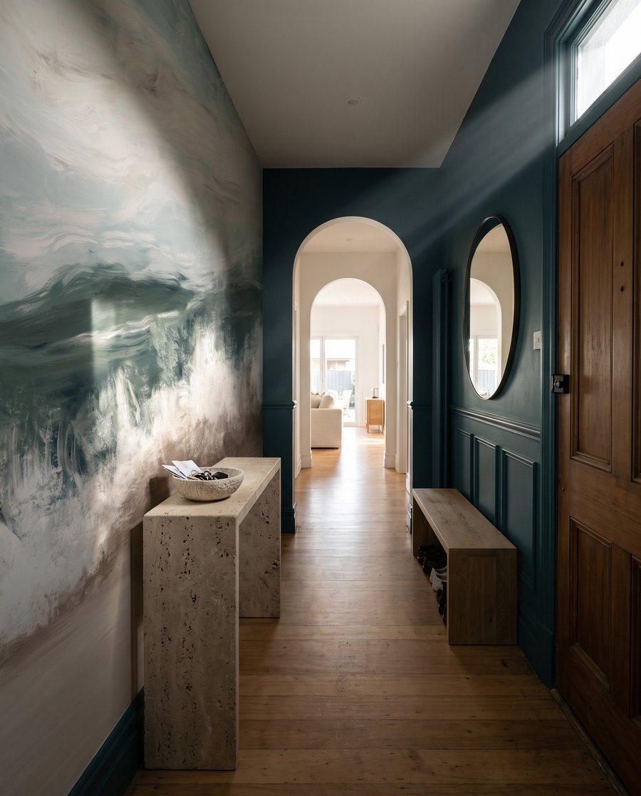Groene branding op zand — interieur 4