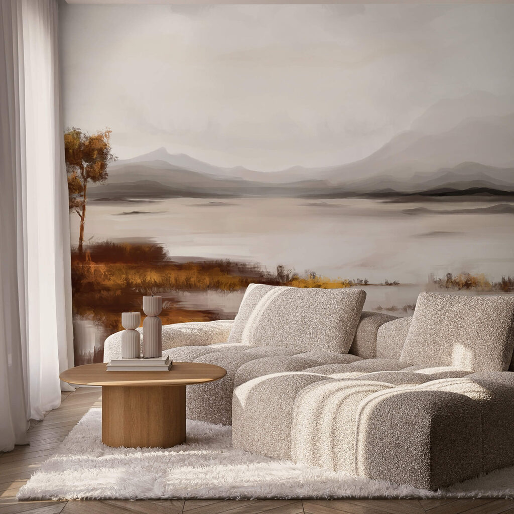 Meer met okerkleurige oever — interieur 1