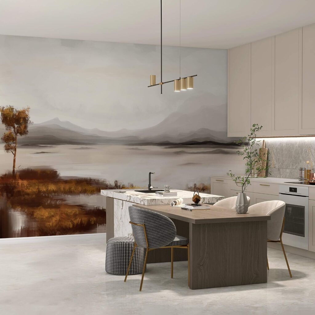 Meer met okerkleurige oever — interieur 3