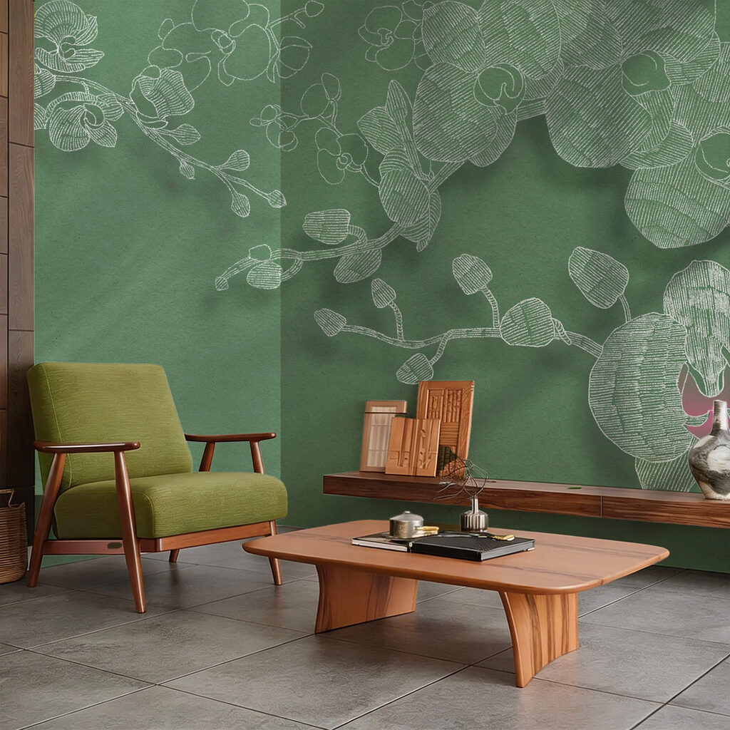 Orchidee in groene lijnen — interieur 3